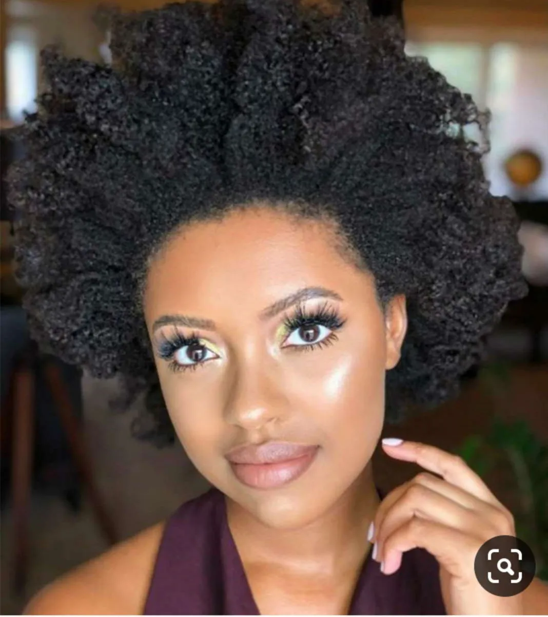 

Brazilian Afro Kinky Curly Human Hair Wig Non Lace Wigs For Women 4b 4c afro puff Full Machine Nature Color Wig