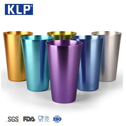 KLP Barware professional supplier custom logo 20oz aluminum drinking tumblers metal party cup cocktail cups
