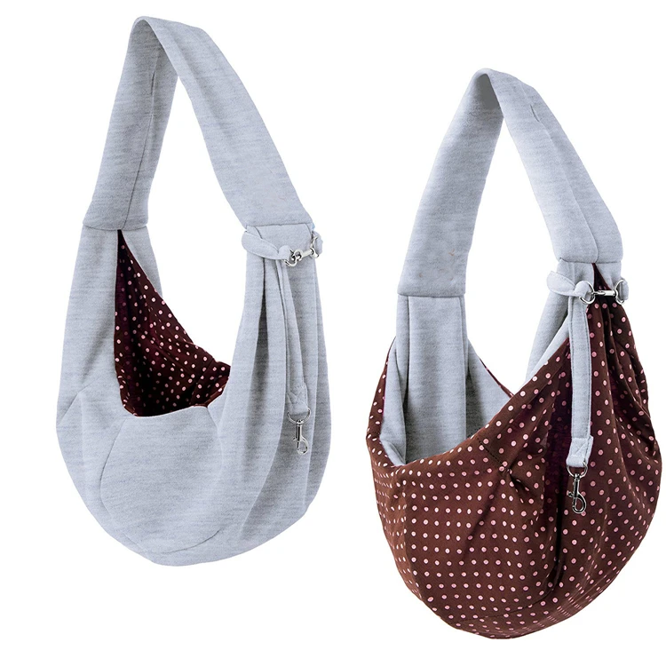 

Amazon Hot Sale Outdoor Travel Soft Pouch Hands Free Reversible Pet Sling Carrier for Small Dogs Cats Puppy, Pink, blue, gray