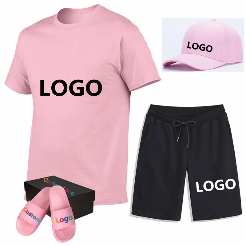 

Summer Men's T-shirt Set 2 Piece Men's Sportswear Suit Sports Fitness Custom Brand Printed Short Sleeve Two Piece Shorts Set Men, 1-15