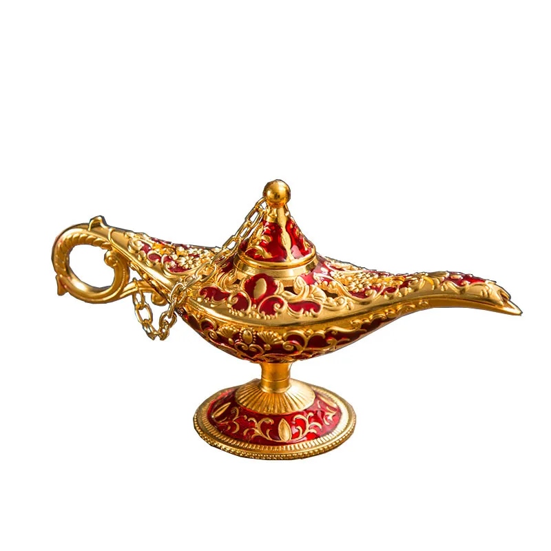 

Middle East Style Delicate Alloy Vintage Crafts Home Decor Wishing Lamp Aladdin's Magic Lamp