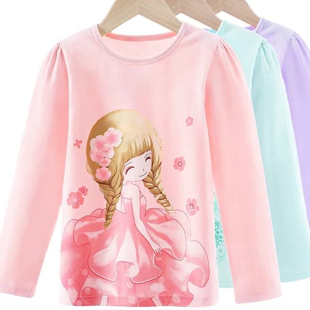 

2020 Girls Cotton Tshirts pretty flower girl t shirt tops for kids, Picture shows