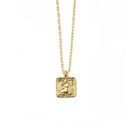 

Square Portrait Necklaces for Women Gold Medallion Layering Necklaces Minimalist Necklaces