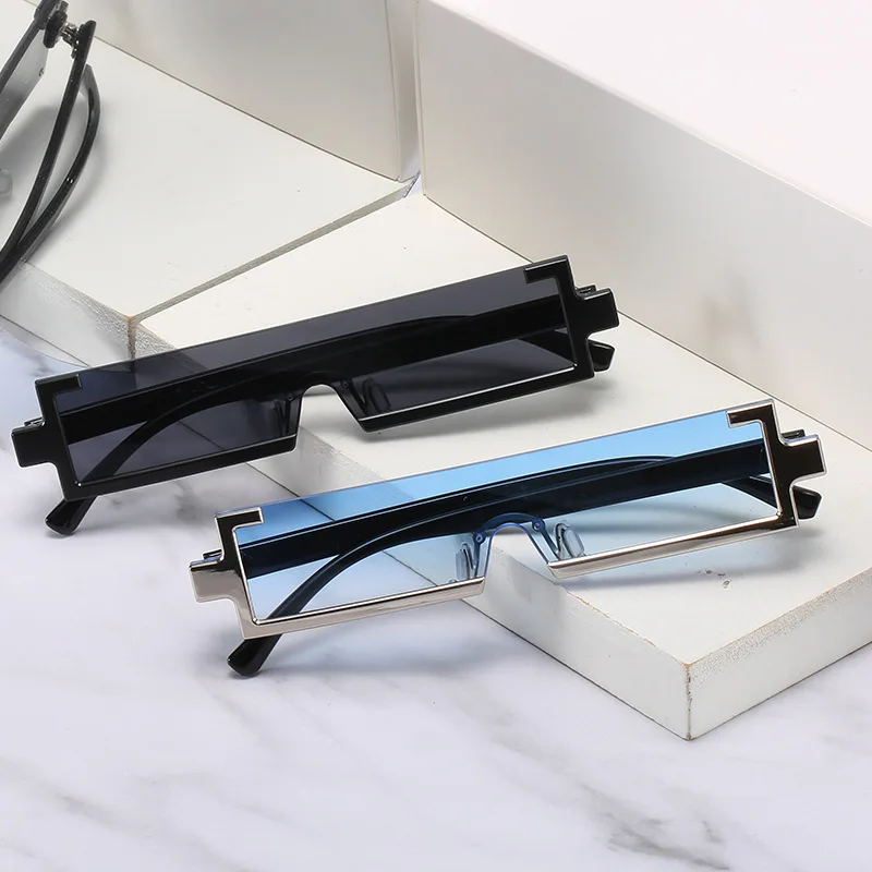

DCOPTICAL Men Fashion Small Frame Semi Frame 2021 Trendy Flat Top Sunglasses Vintage Ladies One Piece Shades