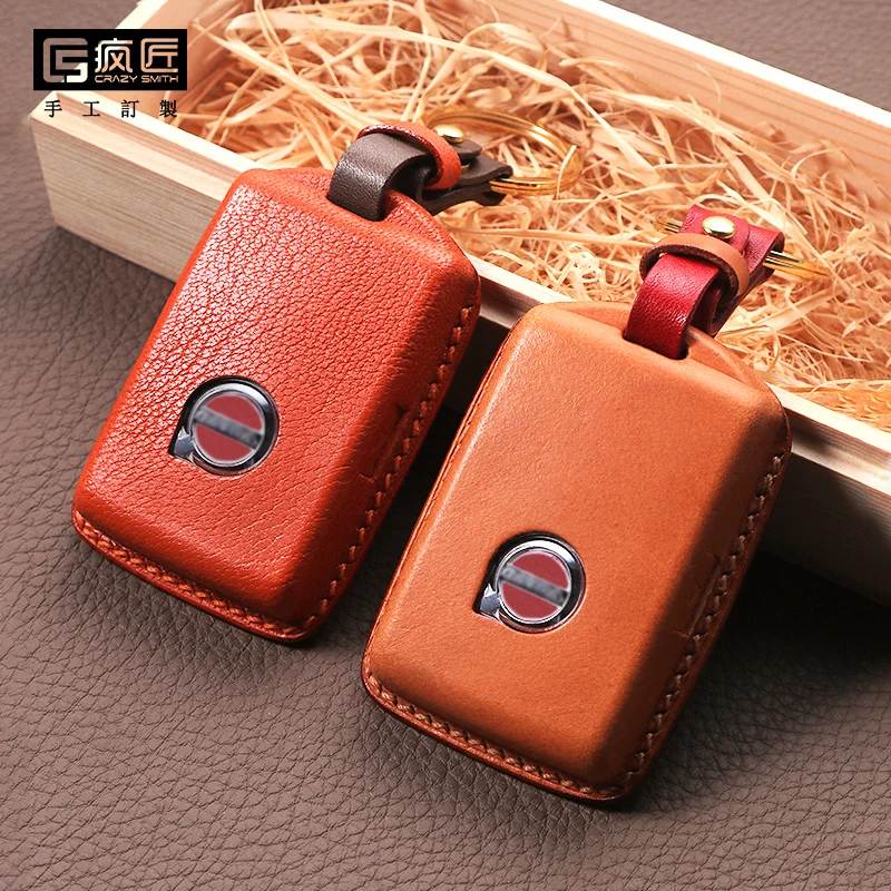 
2020 NEW Hand Sewing High Grade Full Grain Genuine Leather Smart Car Key Case Cover for Volvo XC90S/60/V40s  (62281936944)