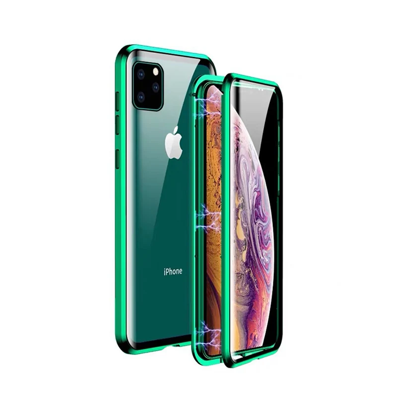 

Ultra thin for iphone 11 tempered glass phone case,for iphone 11 plus case covers,mobile phone shell for iphone 11 magnetic case, White