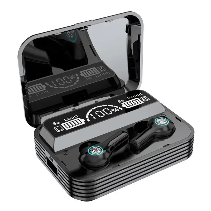

Wireless Invisible Earbuds TWS Headphone5.1 LED Flashlight 3500mAh Charging Case Power Bank Waterproof r1 sport Earbuds Earphone