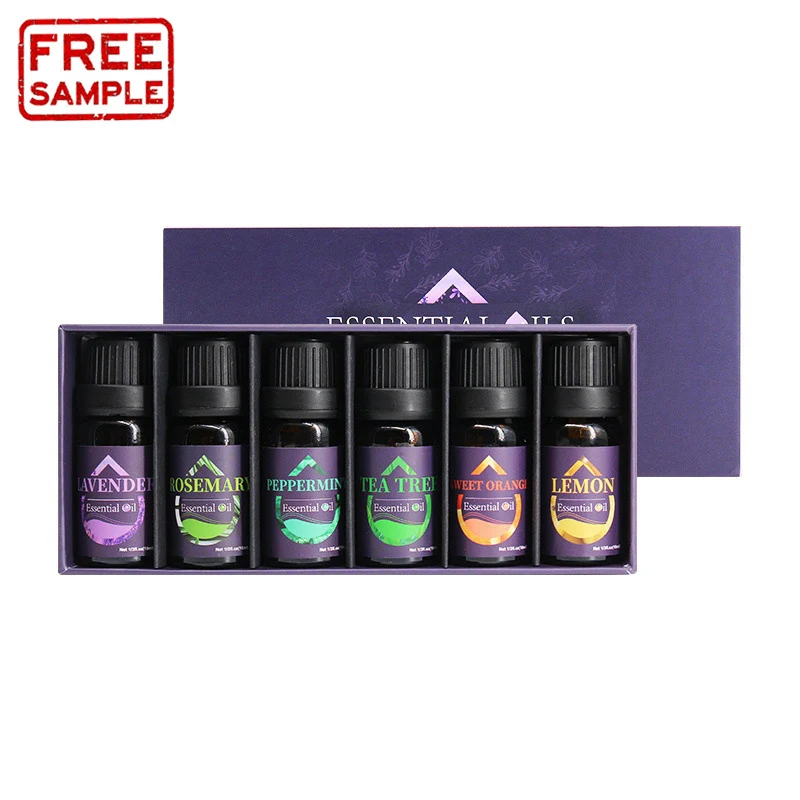 

Customized Label 10ml Pure Natural Essential Oil 100% 6 Pcs Essential Oil Gift Set for Friends
