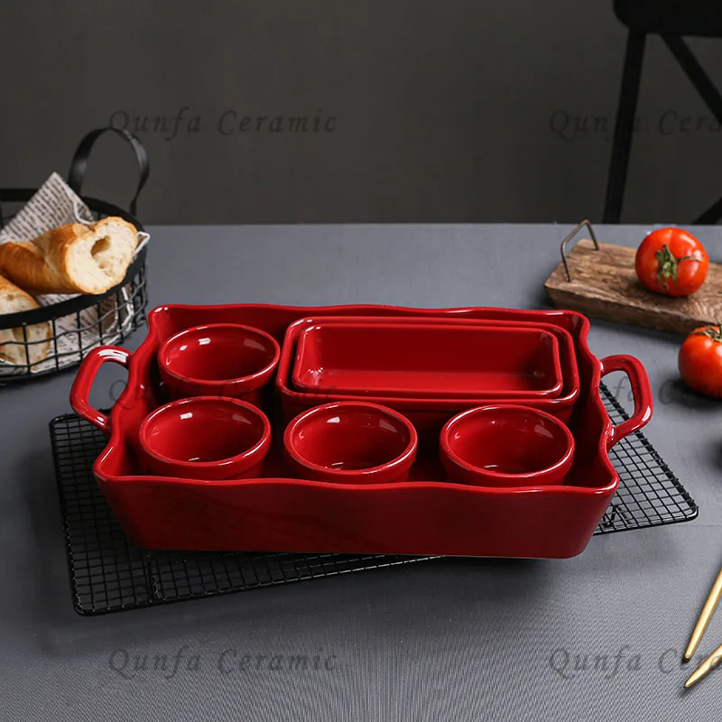 

Amazon China Wholesale Custom Printed Cake kitchenware baking Ceramic Bakeware Sets, As pictures or custom