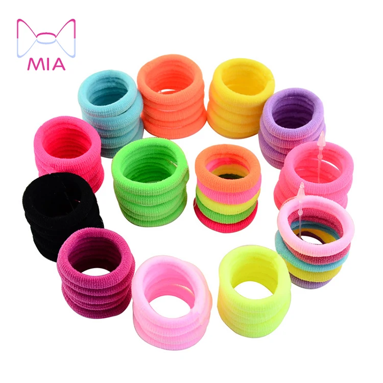 

Mia 3cm seamless fluorescent color rubber band high elastic hair rope hair ring Korean baby hair accessories 702, Picture shows