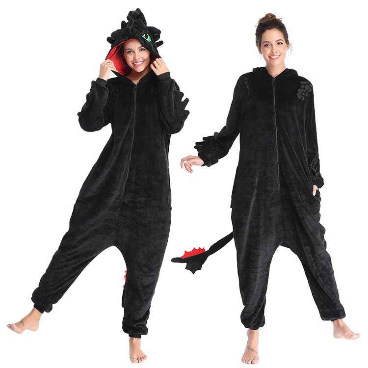 
wholesale christmas animal onesie pajamas train dragon custom sexy adult pajamas sleepwear flannel women pajamas 