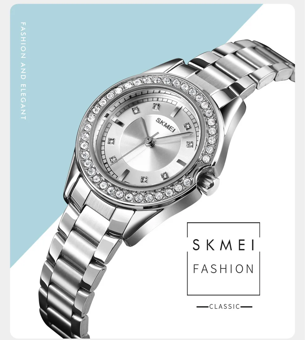 Нові SKMEI 1534 жіночі наручні годинники з нержавіючої сталі водонепроникні жіночі годинники