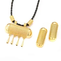 

Trendy Gold Color Pendant Earring Ethiopian Pendant Necklace Coptic African Wedding Ethiopie Jewelry Set