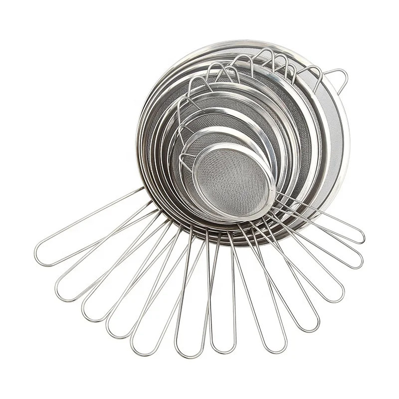 

Set of 3 Fine Mesh Sieve Stainless Steel Strainers, Silver