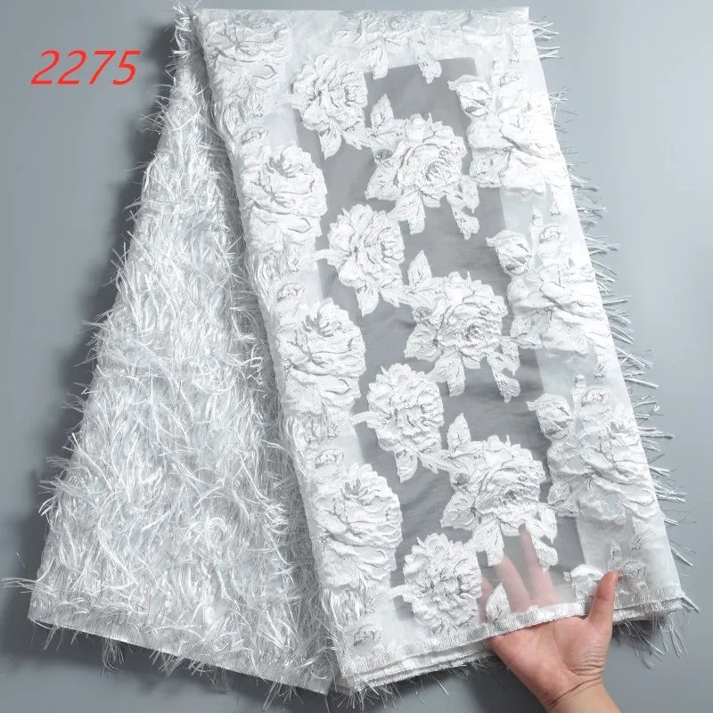 

2275 Free Shipping White African Lace Latest African 3D Laces 2020 African Tulle Lace, Cupion