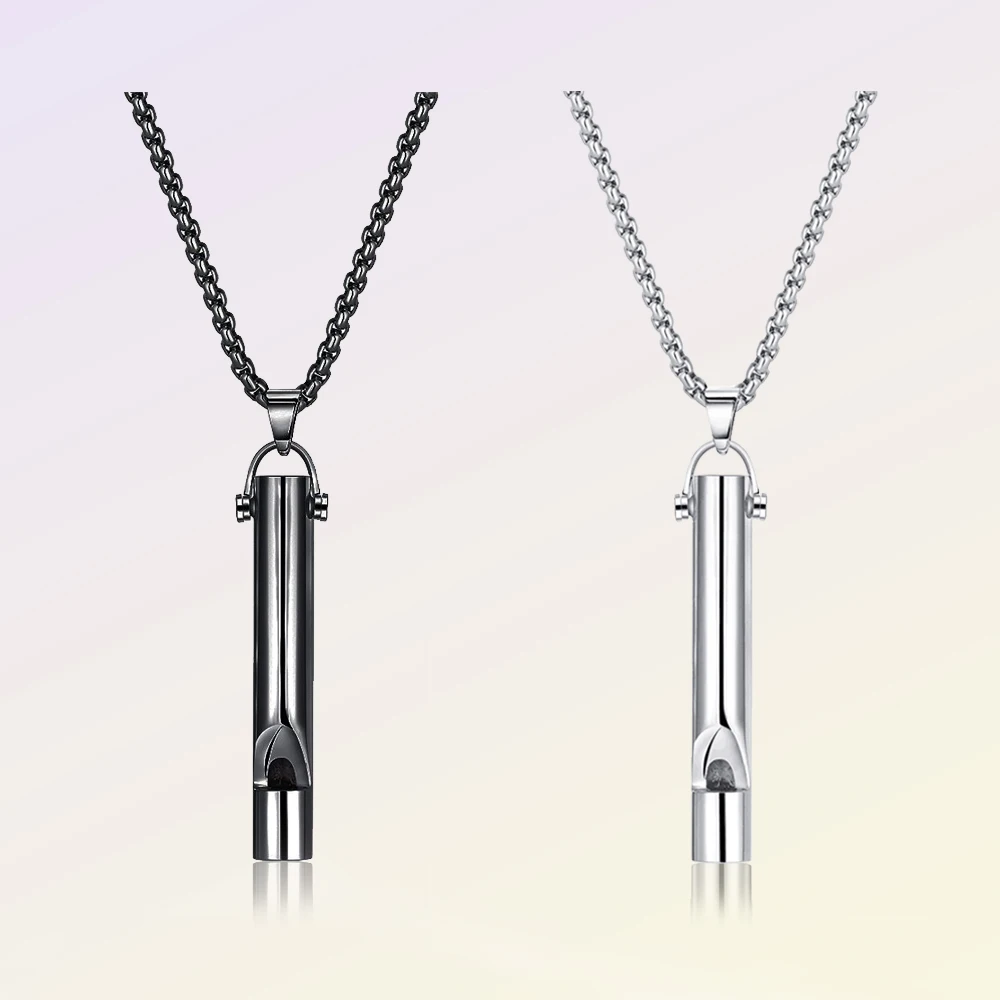 

Stainless Steel Anxiety Relief Breathwork Necklace Relaxing Breath in Anti Anxiety Whistle Necklace