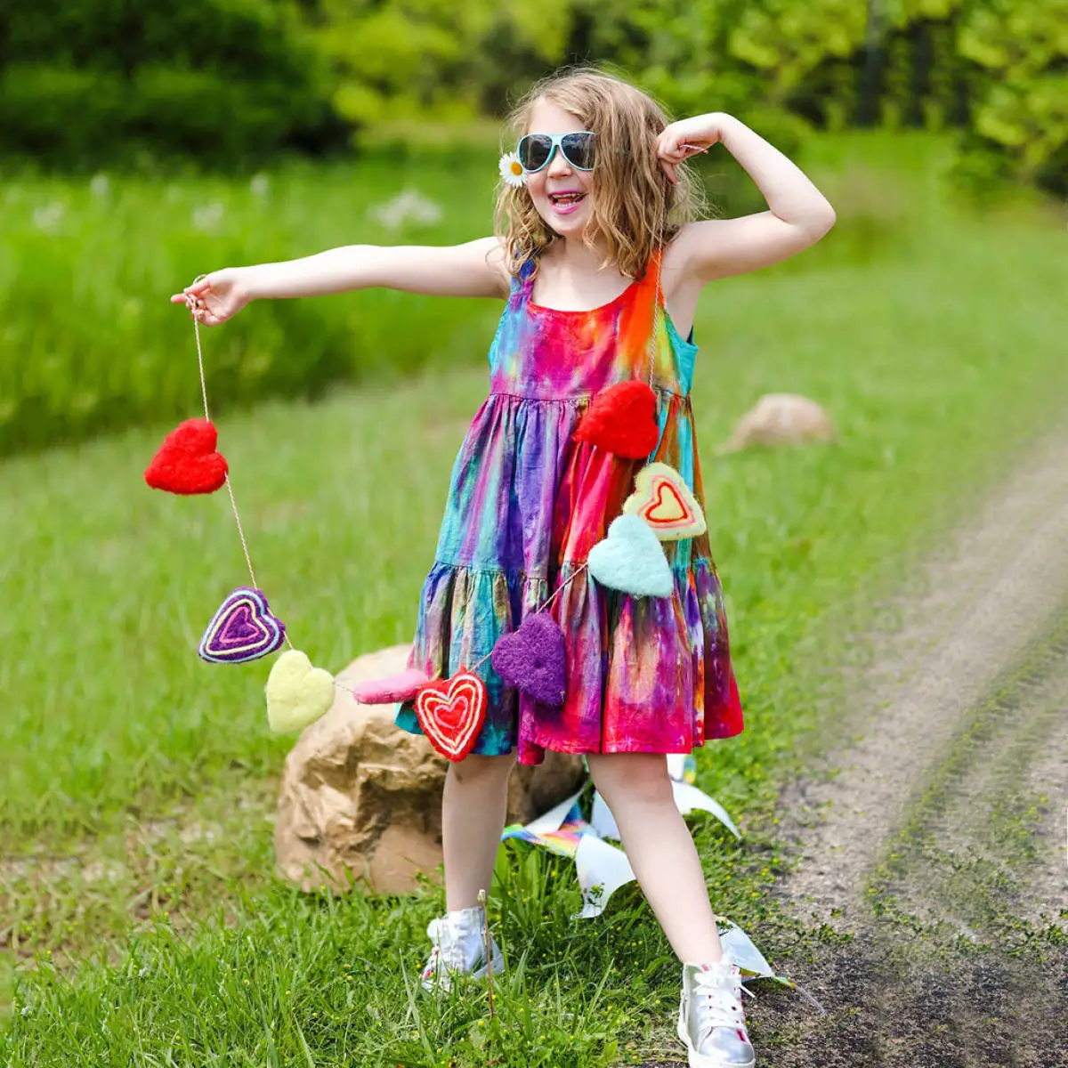 

Summer Kids Holiday Beach Sundress Children Tie Dye Sleeveless Girl Suspender Dress Girls' Odm Party Dresses, Picture shows