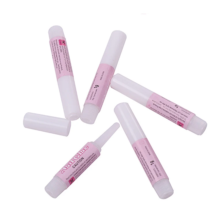

False Tips Nail Glue New Art 2g Weight Origin Type French Professional, Transparent