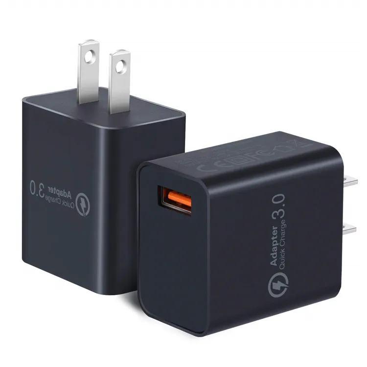 

QC 3.0 Charging Wall Power Adapter Portable USB 18W Fast Mobile Phone Charger for iPhone Samsung