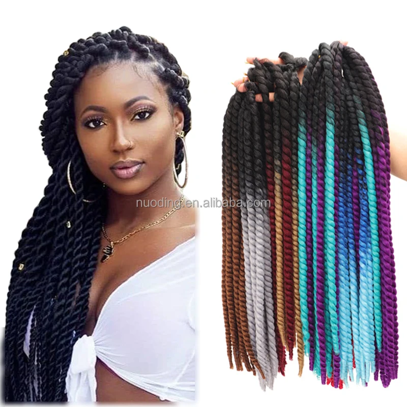 

Colorful 22inch Havana mambo twist ombre braiding hair Senegalese handmade crochet premium low temperature kanekalons fiber hair, 1b#,27#,30#,33#,99j#