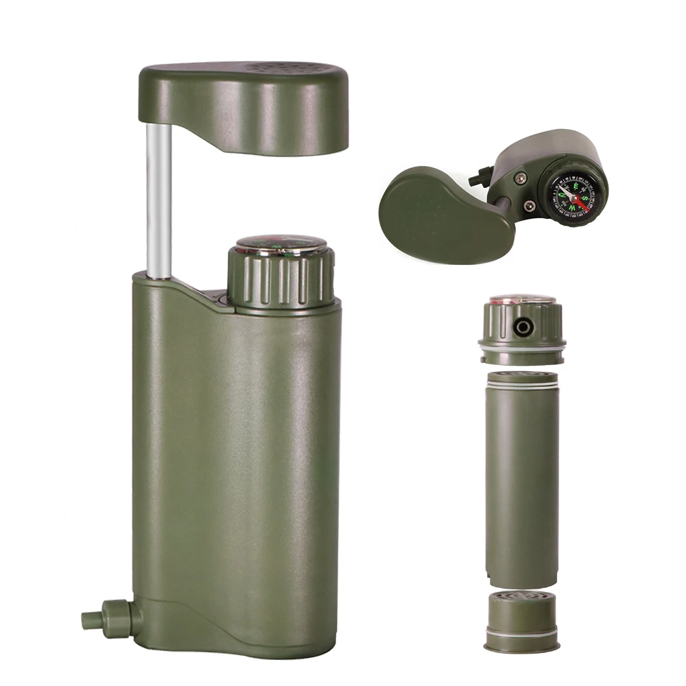 

Portable Outdoor Hand Pump Camping Water Filter Water Purifier Booster Pump with Replaceable Carbon 0.01 Micron Filter