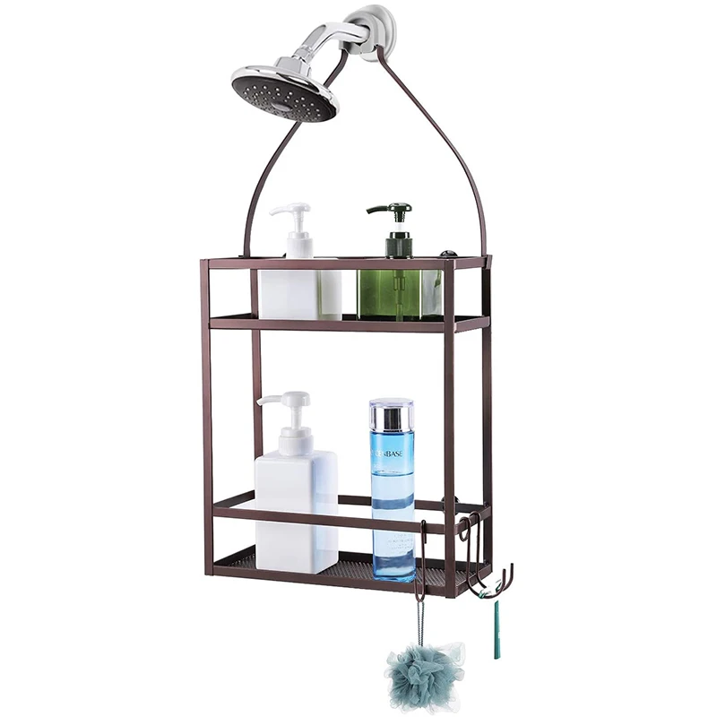

Shower Caddy Organizer, Extra Wide Space for Shampoo, Conditioner, and Soap, Brown