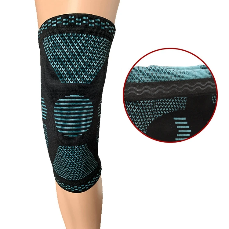 

High quality Elastic knee support brace kneepad orthopedic leg support Knitted knee support for basketball, Black, dark green