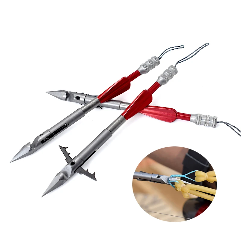 

Six Facets Red Tails slingshot Fishing Dart Customized 440 Stainless steel Hunting Fishes Broadheads 1set =1 pc