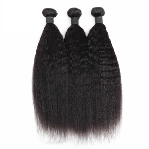 virgin Brazilian Hair kinky Straight 8A Grade Bundles Weave Natural Color 100% Unprocessed Human Hair 2