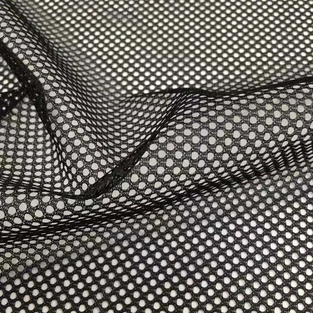 100% 聚酯黑色网眼织物,用于服装衬里/箱包