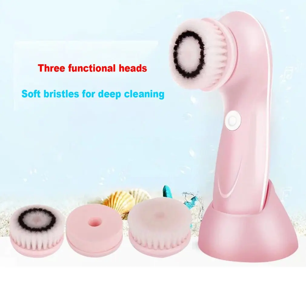 

Multi-functional three-in-one facial cleanser brush personal care massage beauty equipment electric skin cleaning face massager, Colorful