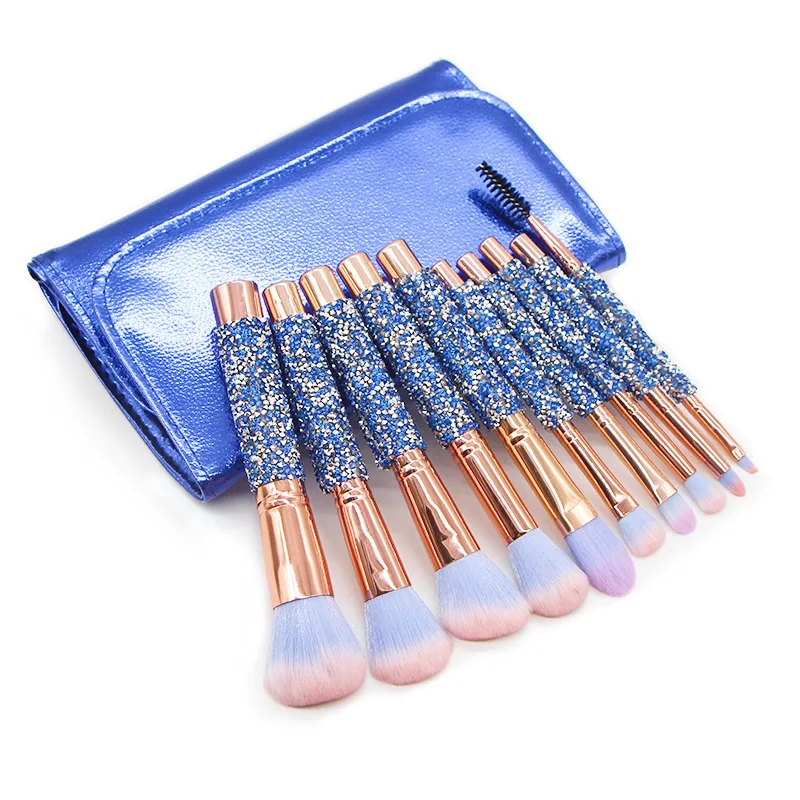 

Professional Wholesale Vegan Luxury Bling Makeup Brushes Private Label