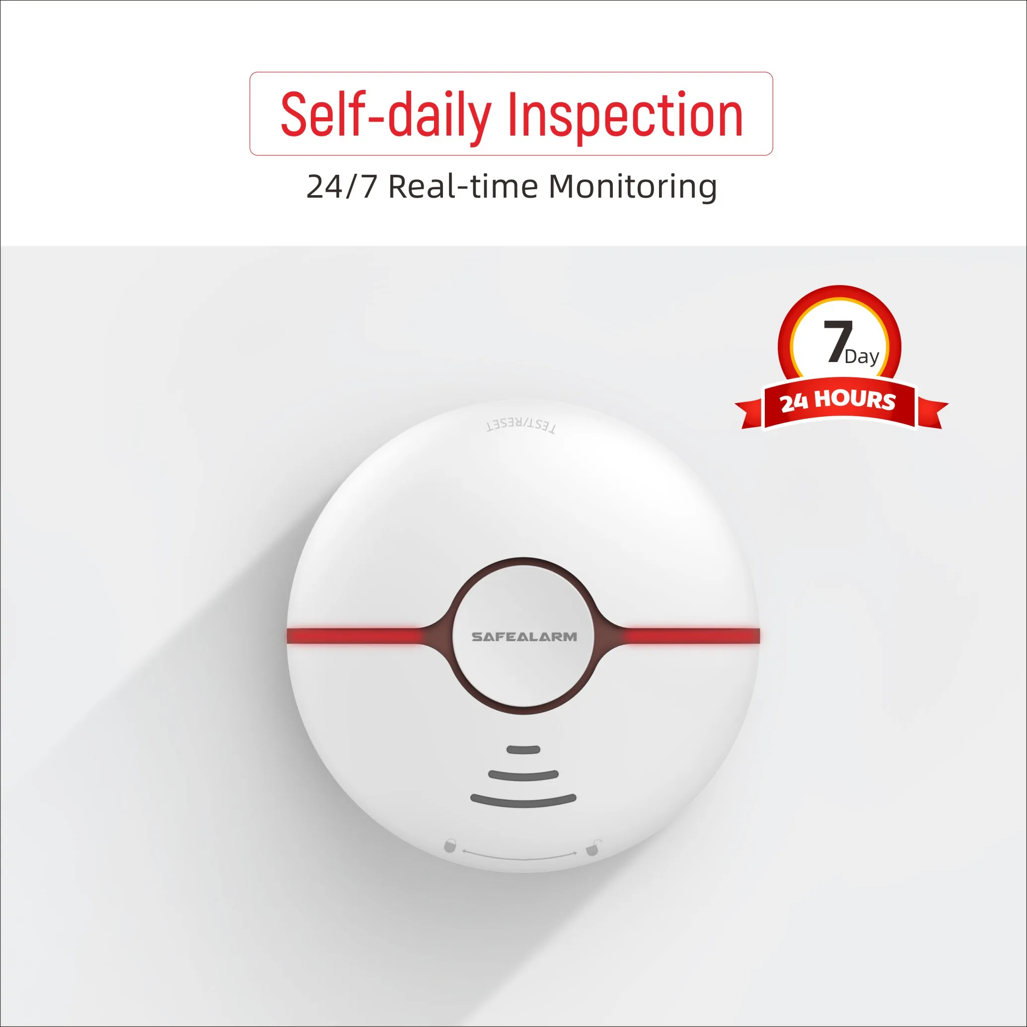 
Wholesale Wireless Battery Powered Long Life Main Smart Mini WIFI Photoelectric Smoke Alarm 10 Year with LED Light for Hotel 