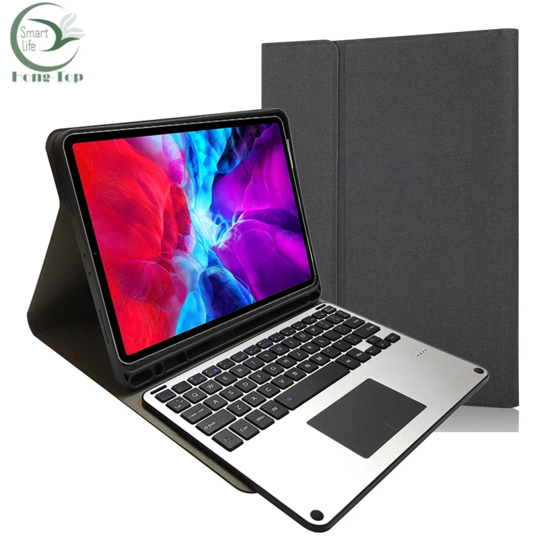 
New RK11L aluminum alloy wireless bluetooth touch keyboard with pu leather tablet cover case for pad 11inch 