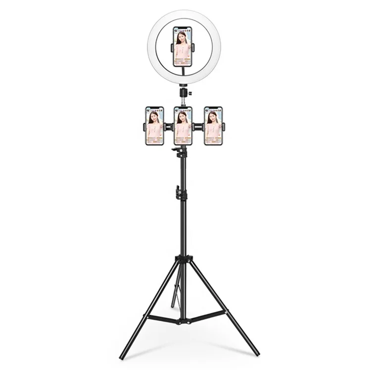 

26 inch Dimmable LED Selfie Ring Light With Tripod USB Selfie Light Ring Lamp Big Photography 210 cm, Black