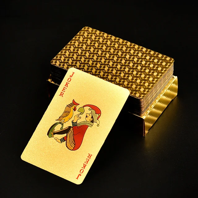 

24K Gold Playing Cards Plastic Poker Game Deck Foil Pokers pack Magic Cards Waterproof Card Gift Collection Gambling Board Game