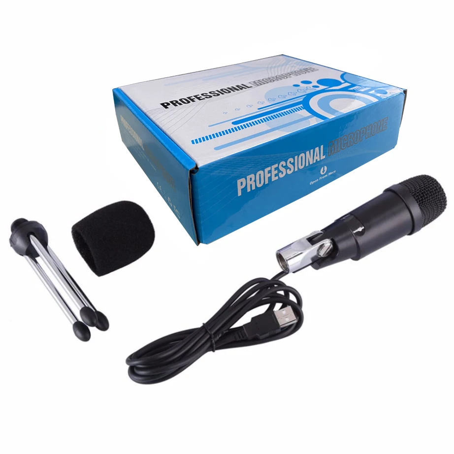 

30 Hz - 20 Khz Computer Use Wired Desktop Microphone, Black