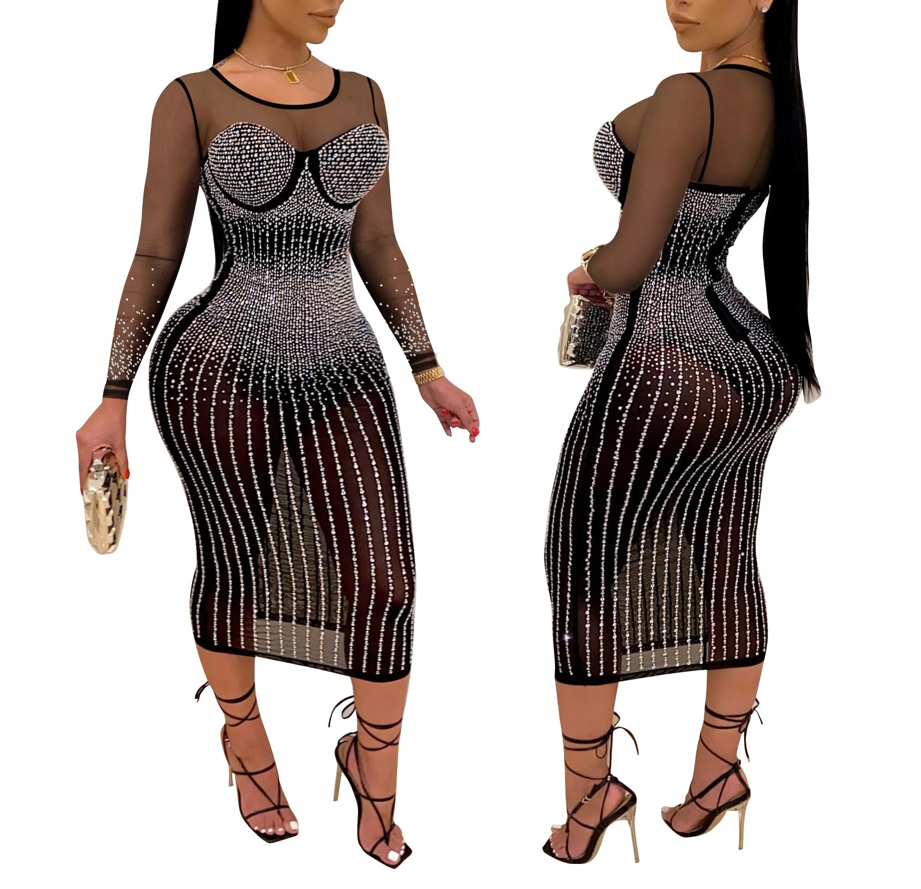 

New Arrivals dress party evening long dress High Quality Sequins evening dresses