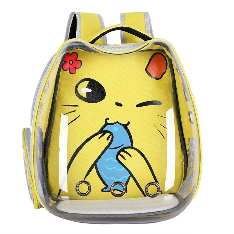 

Cheap Panoramic Pet Carrier Airline Approved Fashion Cartoons Pattern Transparent Breathable Outdoor Travel Dog Cat Backpack Bag, As picture