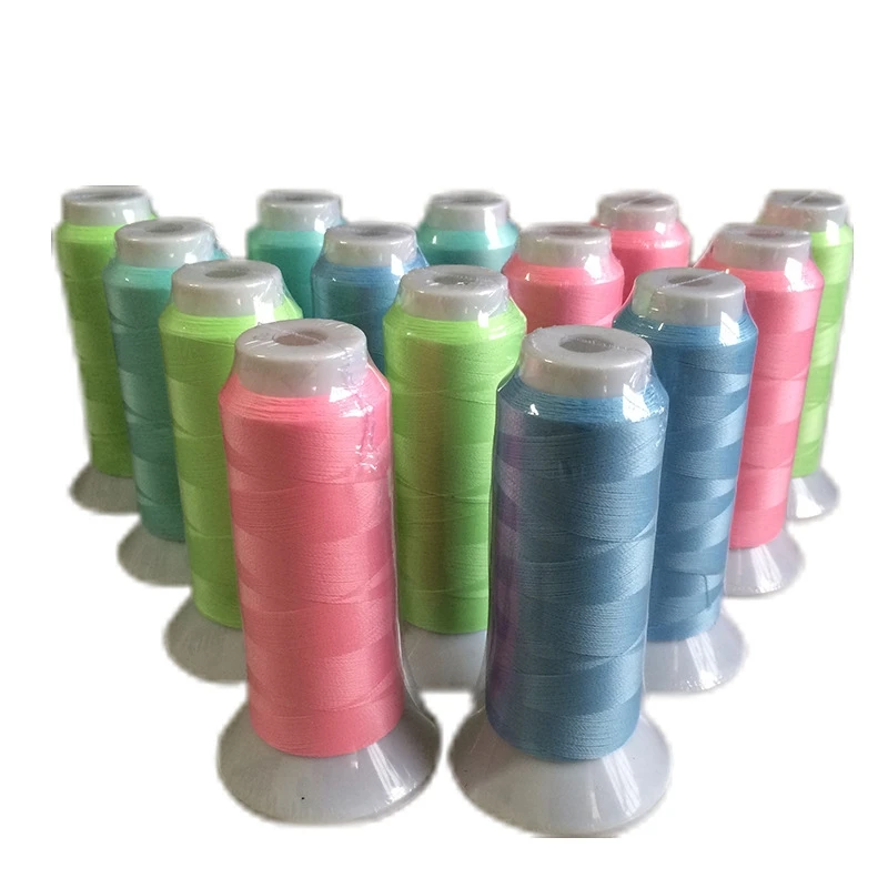 

polyester embroidery thread colour changing hilo de bordar luminoso glow in the dark thread for embroidery