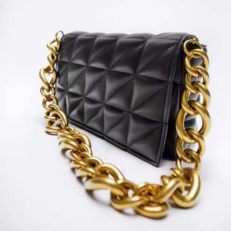 

New Designer Famous Branded Women's Shoulder Bags Thick Chain Quilted Shoulder Purses And Handbag Women Clutch Bags Ladies Hand