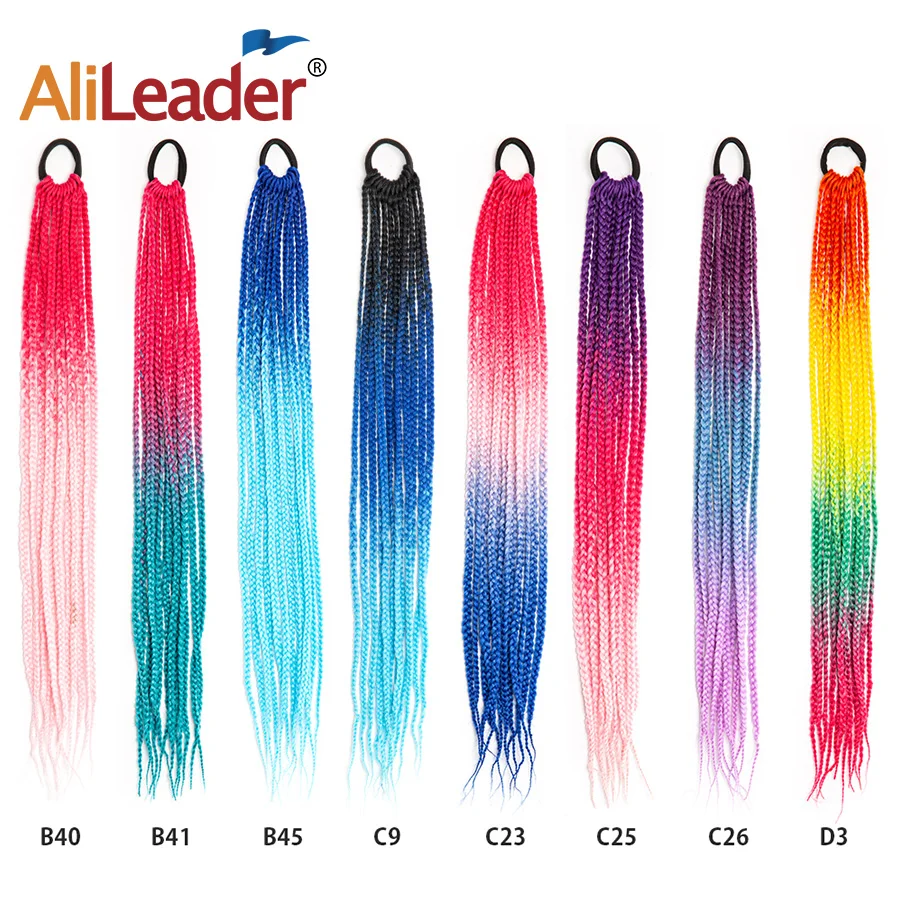 

AliLeader Cute Kid Ponytail Holder Hair Accessories Rainbow Color Hair Tie Girls Sweet Hair Extension Children Wig Braid, 8 color can available