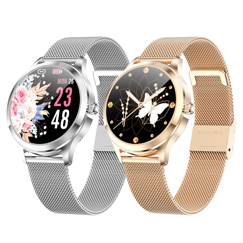 

updated KW10 Real SPO2 Classic Stainless Steel Golden Female LW07 Smart Watch