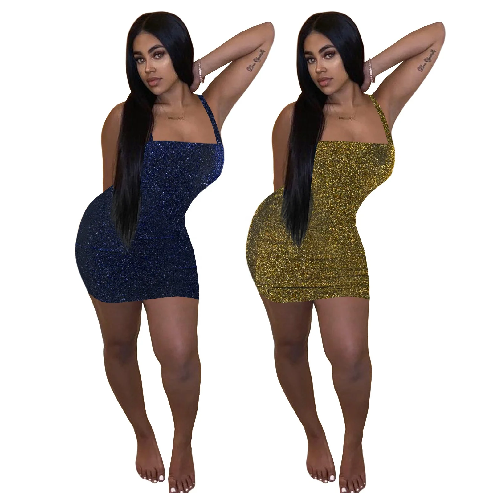 

QC-4296 In stock club sexy irregular design high elastic lace up women summer sleeveless mini dress