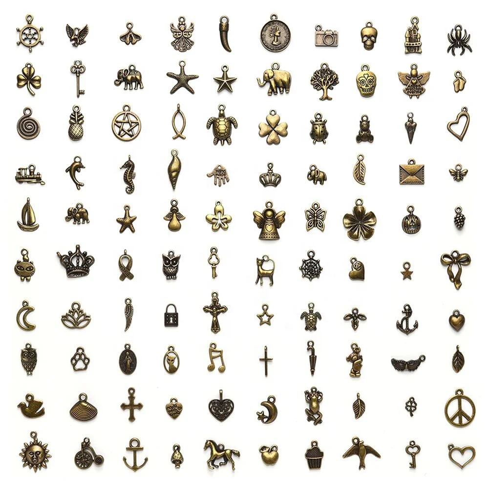 

Antique Bronze Plated Flower Style Handmade Charms Pendant DIY Jewelry Making Supplies for Necklace DIY Charms Bracelet Making