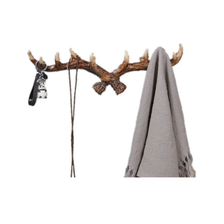 

Novelty American Style Keys Clothes Hats Hook Deer Antler Resin Wall Decorations ZGJ-0025
