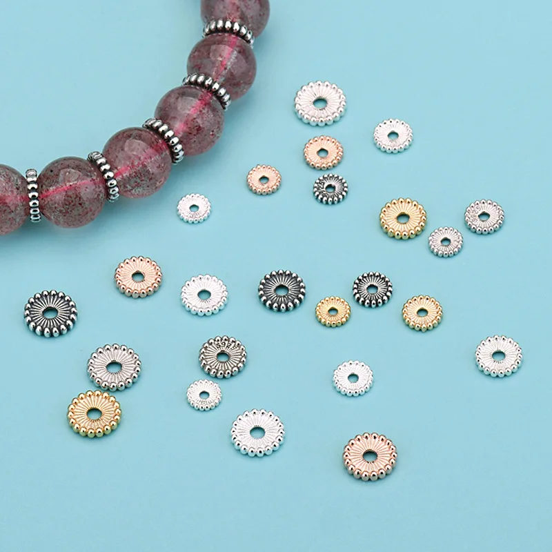 925 Sterling Silver Spacer Beads Loose Beads for Bracelets for Jewelry Making