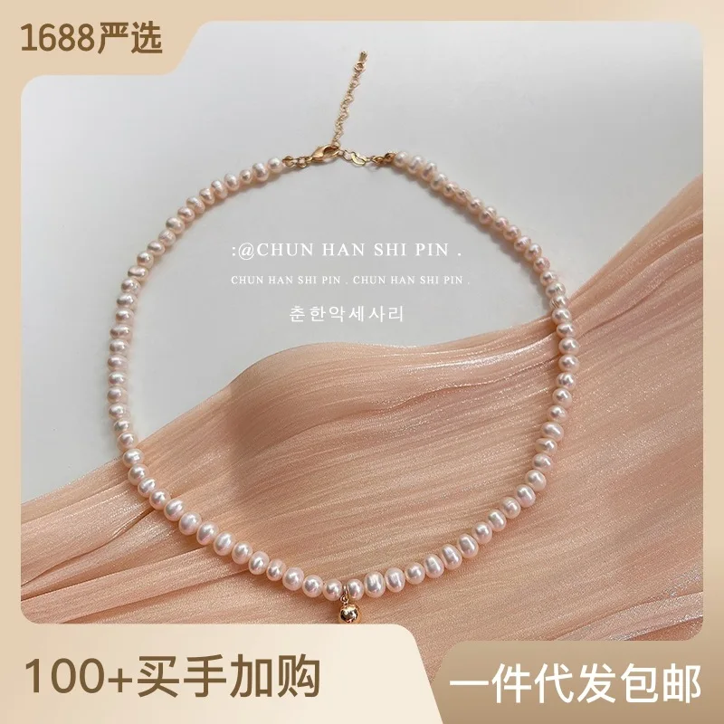 

Certified ZZDIY080 Freshwater Pearl 3.0-4.0 Round A Semi-Finished Necklace Freshwater Pearl Strand