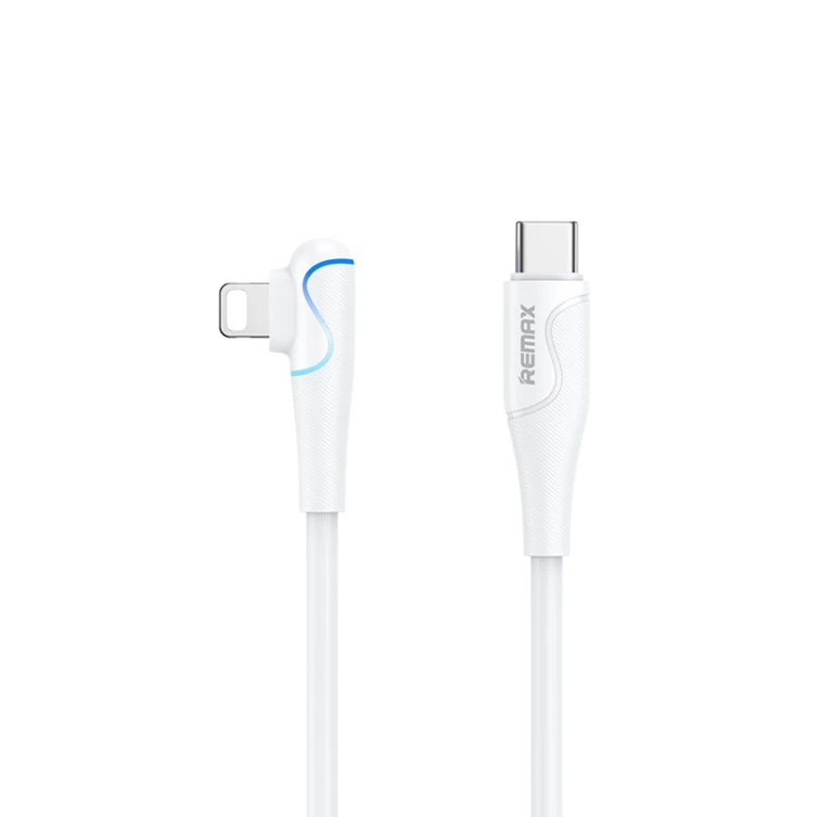 

Fast charging data cable RC-192 for Type-c USB mobile cable 20W USB-C / Type-C to 8 Pin Elbow Fast Charging Gaming Data Cable