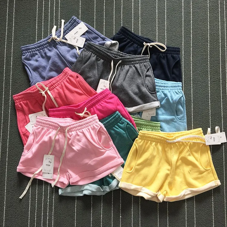 

Women's INS Summer Loose 100% Cotton Fashion Plus Size Booty Hot Sports Shorts, Multi colors